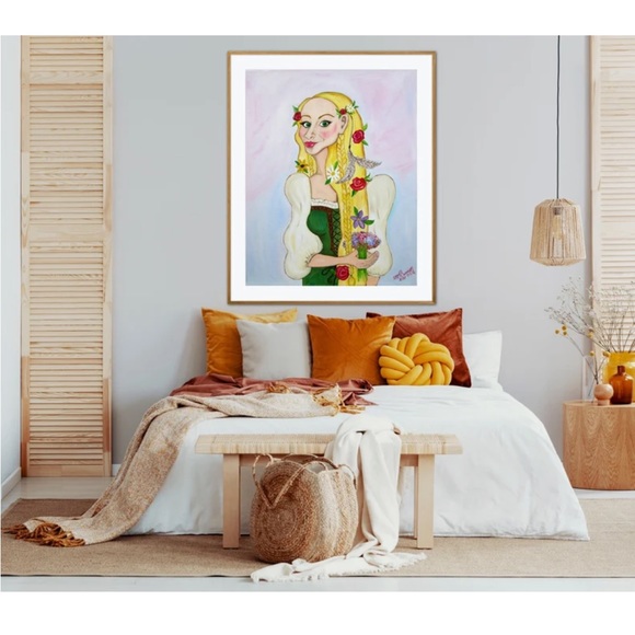 Fern Book Character Illustration Art Print Oil Painting Fantasy Medieval Peasant - Picture 2 of 8